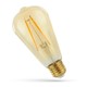E27 2W LED pære - ST64, kultråd, rav farvet glas, ekstra varm