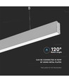 V-TAC 40W LED lineær hængelampe - Samsung chip, 4000K, sølv hus
