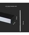 40W LED Lineært Hængende Lys - Samsung Chip, 6400K, Sort Hus