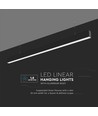 40W LED Lineært Hængende Lys - Samsung Chip, 6400K, Sort Hus