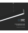 40W LED Lineært Hængende Lys - Samsung Chip, 6400K, Sort Hus