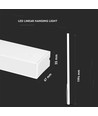 40W LED Lineært Hængende Suspensionslys - Samsung Chip, 6400K, hvid hus