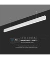 40W LED Lineært Hængende Suspensionslys - Samsung Chip, 6400K, hvid hus