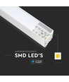 120cm 40W LED lineært armatur med Samsung chip - Hvid, 120° spredning, inkl. 1,5m wireophæng