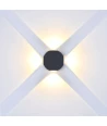 4W Væglampe Rund - LED, 4000K, IP65, Sort hus