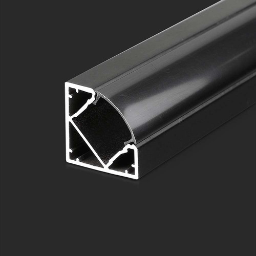 Monteringssæt - Diffuser til LED-stribe, 2000x19x19mm, Sort