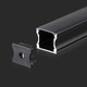 Monteringssæt med diffuser - 2000x17,2x14,4 mm, Sort