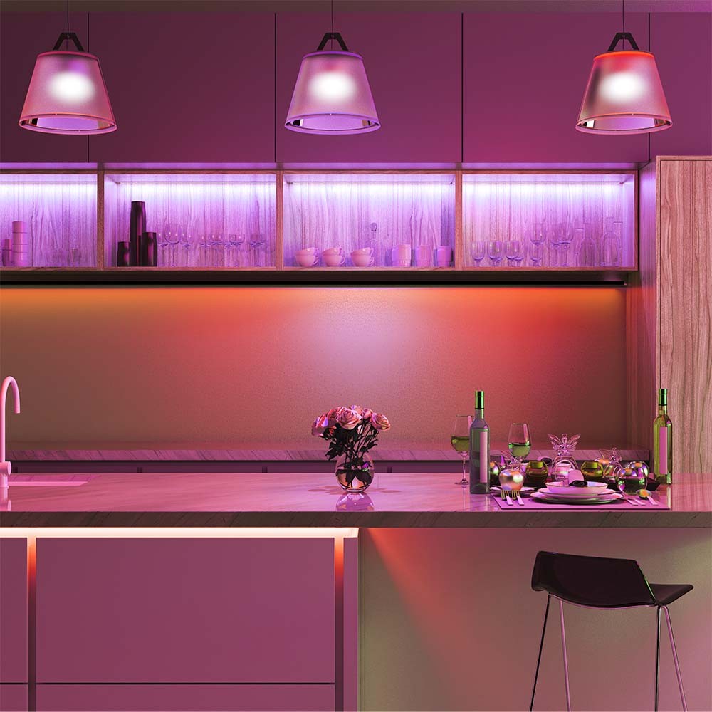 5m 11W/m rød LED strip - 12V, IP20, 60 LED pr. meter, 5050 SMD - Kulør : Kød