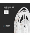 5m 11W/m rød LED strip - 12V, IP20, 60 LED pr. meter, 5050 SMD