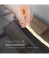 5m 17-18W/m LED strip - 24V, IP20, 204 LED pr. meter, kold hvid