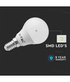 6 stk. E14 4,5W LED kronepære - P45, 4000K, 470lm, 6-pak