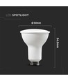 4.5W Spotlys GU10 - Hvidt plast, mælkeagtigt cover, 3000K, 110D, 6 stk/pakke