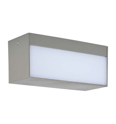 12W LED Udendørs - Op/Ned, Soft Lys, Stor, 3000K, Grå Hus