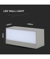 12W LED Udendørs - Op/Ned, Soft Lys, Stor, 3000K, Grå Hus