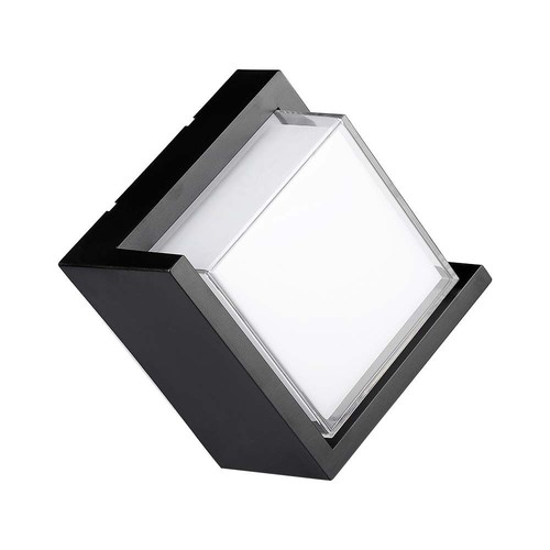 12W LED væglampe, kvadratisk sort ramme - IP65, 1160-1200lm, inde / ude, inkl. lyskilde