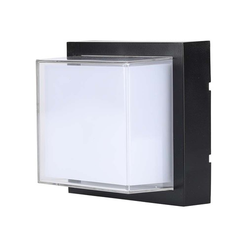 12W LED Væglampe - 4000K, Sort, Firkantet