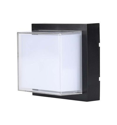 12W LED Væglampe - 4000K, Sort, Firkantet