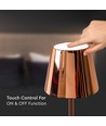 3W genopladelig LED bordlampe, guld - Touch dæmpbar, 4000K, 4000mAh batteri, 8-10 timers driftstid