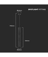 GU10 tube pendel, Ø6x50cm - Hvid, aluminium, IP20 indendørs, uden lyskilde