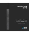 GU10 pendel, Ø6x50cm - Sort, indendørs