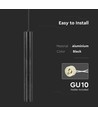 GU10 tube pendel, Ø6x50cm - Hvid, aluminium, IP20 indendørs, uden lyskilde