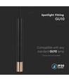GU10 pendel, Sort/Guld - Ø6x50cm, cylinderformet, aluminium, uden lyskilde