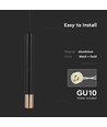 GU10 hængende pendel - sort+guld, Ø60x500mm