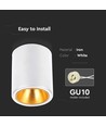 Påbygning GU10 Lampe - Rund, Hvid