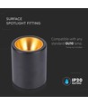 Påbygning GU10 Lampe Rund Sort