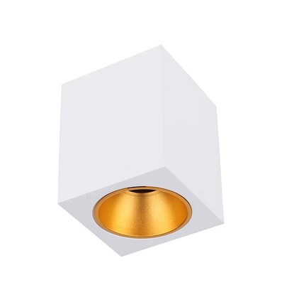 Påbygning GU10 lampe - kvadrat, hvid