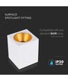 Påbygning GU10 lampe - kvadrat, hvid