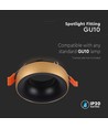 GU10 - lampe, rundt, guldramme+sort reflektor