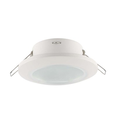 GU10 indbygningsspot - Rund, hvid, IP44, PC plast, Hul: Ø7 cm, Mål: Ø9,2 cm