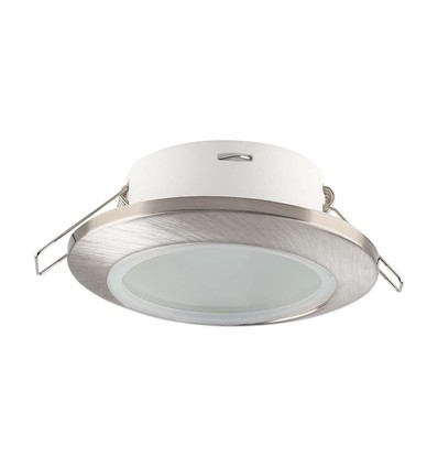 GU10 - lampe, rundsatin nikkel