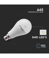 B22 15W LED pære - A65, Samsung LED chip, erstatter 100W, 200 grader, hvid plast