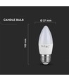 4,5W kertepære E27 - LED, 4000K