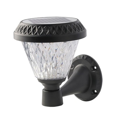 LED Solcelle Væglampe - RF-styring, CCT 3i1, Sort, IP44, 160x230mm