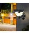 LED Solcelle Væglampe - RF-Kontrol, CCT, 3-i-1, Sort Hus, IP44, 160x160x230mm