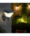 LED Solcelle Væglampe - RF-Kontrol, CCT, 3-i-1, Sort Hus, IP44, 160x160x230mm