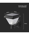 LED Solcelle Væglampe - RF-Kontrol, CCT, 3-i-1, Sort Hus, IP44, 160x160x230mm