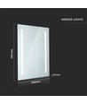 35W LED Spejlllys - Rektangulær, Krom, 6400K, 700x500mm