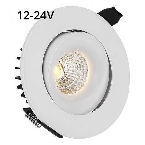 LEDlife 9W indbygningsspot - Hul: Ø9,5 cm, Mål: Ø11,5 cm, RA90, hvid kant, 12V-24V