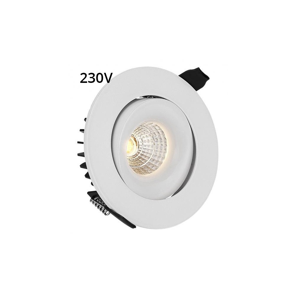 LEDlife 9W indbygningsspot - Hul: Ø9,5 cm, Mål: Ø11,5 cm, RA90, hvid kant, dæmpbar, 230V - Dæmpbar : Dæmpbar, Kulør : Varm