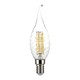 E14 4W LED filament kronepære med svaj - 3000K, varm hvid, erstat 35W