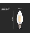 VT-2061 Kertepære 4W E14 - 6500K, LED, Kuløtråd