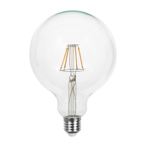 E27 10W LED filament globe pære - G125, 1055lm, klart glas, 125x173mm