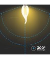 E14 4W LED filament kertepære med flamme - 400lm, 4000K, kold hvid