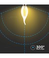 E14 4W LED flammepære - Kultråd, kertepære med twist og flamme facon, 4000K