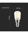 ST26 LED pære 2W - Kultråd, 4000K