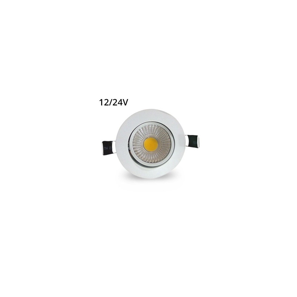 LEDlife 3W indbygningsspot - Hul: Ø6,7-8 cm, Mål: Ø8,5 cm, hvid kant, dæmpbar, 12V/24V - Dæmpbar : Dæmpbar, Kulør : Varm